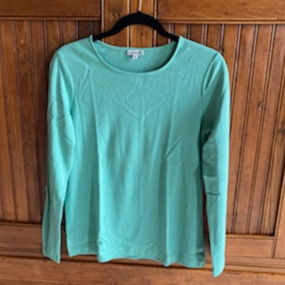 Women's Kettlewell Mint Green Slash Neck Top, Size Medium